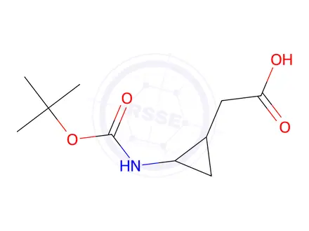 Chemical structure of 2-(2-((Tert-butoxycarbonyl)amino)cyclopropyl)acetic acid