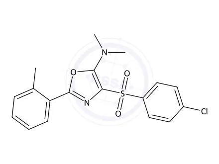 Chemical structure of 4-((4-Chlorophenyl)sulfonyl)-N,N-dimethyl-2-(o-tolyl)oxazol-5-amine