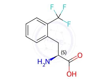 Chemical structure of (S)-2-Amino-3-(2-(trifluoromethyl)phenyl)propanoic acid