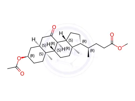Chemical structure of 3alpha-Acetyloxy-7-oxo-5beta-cholan-24-oic acid methyl ester
