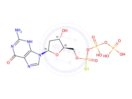 Chemical structure of 2'-Deoxyguanosine-5'-O-(α-thio)triphosphate