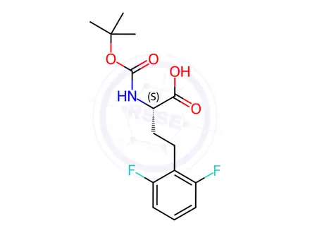 Chemical structure of (S)-2-((tert-Butoxycarbonyl)amino)-4-(2,6-difluorophenyl)butanoic acid