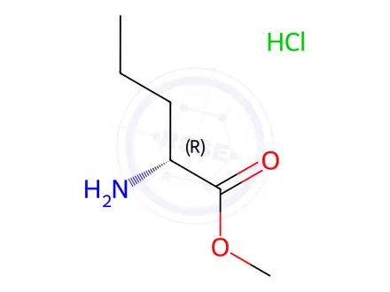 Chemical structure of (R)-Methyl2-aminopentanoatehydrochloride