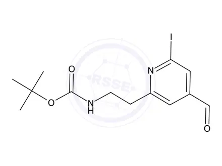 Chemical structure of tert-Butyl (2-(4-formyl-6-iodopyridin-2-yl)ethyl)carbamate