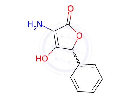Chemical structure of 2(5H)-Furanone, 3-amino-4-hydroxy-5-phenyl-