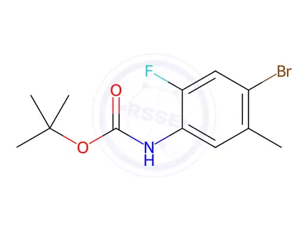 Chemical structure of (4-Bromo-2-fluoro-5-methyl-phenyl)-carbamic acid tert-butyl ester