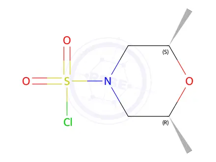 Chemical structure of (2R,6S)-2,6-Dimethylmorpholine-4-sulfonyl chloride