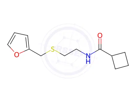 Chemical structure of N-{2-[(2-furylmethyl)thio]ethyl}cyclobutanecarboxamide