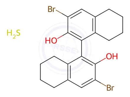 Chemical structure of (S)-(-)-3,3'-Dibromo-5,5',6,6',7,7',8,8'-octahydro-1,1'-bi-2,2'-naphthalenediol