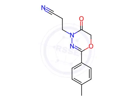 Chemical structure of 3-(5-Oxo-2-(p-tolyl)-5,6-dihydro-4H-1,3,4-oxadiazin-4-yl)propanenitrile