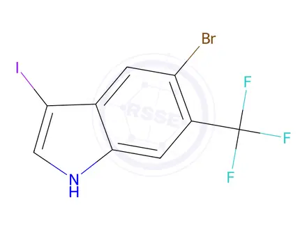 Chemical structure of 5-Bromo-3-iodo-6-(trifluoromethyl)-1H-indole