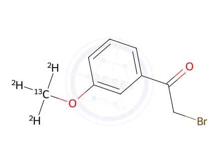 Chemical structure of 2-Bromo-3'-methoxyacetophenone-13CD3
