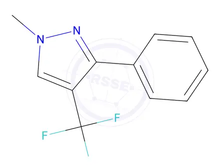 Chemical structure of 1-Methyl-3-phenyl-4-(trifluoromethyl)-1H-pyrazole