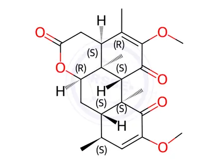 Chemical structure of (+)-Quassin