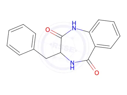 Chemical structure of 3-benzyl-2,3,4,5-tetrahydro-1H-1,4-benzodiazepine-2,5-dione