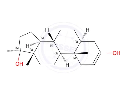 Chemical structure of 17a-methyl-androst-2-ene-3,17b-diol
