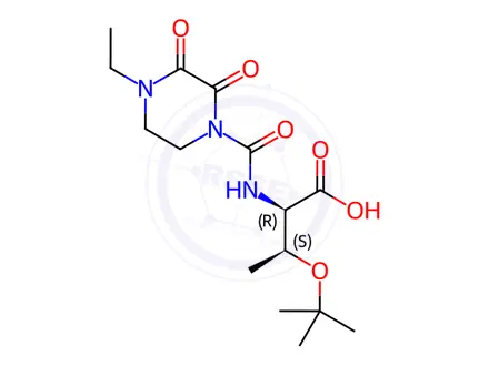 Chemical structure of (2R,3S)-3-(Tert-Butoxy)-2-(4-ethyl-2,3-dioxopiperazine-1-carboxamido)butanoic Acid