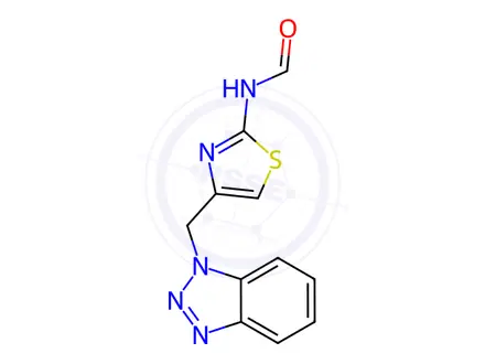 Chemical structure of N-[4-(1H-1,2,3-Benzotriazol-1-ylmethyl)-1,3-thiazol-2-yl]formamide