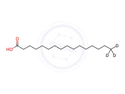 Chemical structure of Hexadecanoic-d3 Acid
