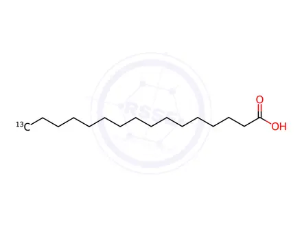 Chemical structure of Palmitic-16-13C acid