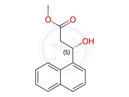 Chemical structure of 1-Naphthalenepropanoic acid, β-hydroxy-, methyl ester, (βS)-