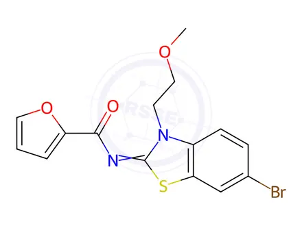 Chemical structure of N-(6-Bromo-3-(2-methoxyethyl)benzo[d]thiazol-2(3H)-ylidene)furan-2-carboxamide