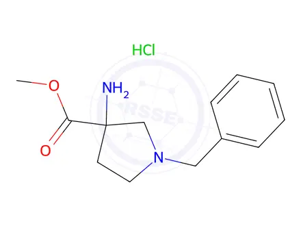 Chemical structure of Methyl 3-Amino-1-benzylpyrrolidine-3-carboxylate Hydrochloride