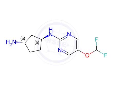 Chemical structure of (1S,3S)-N1-(5-(Difluoromethoxy)pyrimidin-2-yl)cyclopentane-1,3-diamine