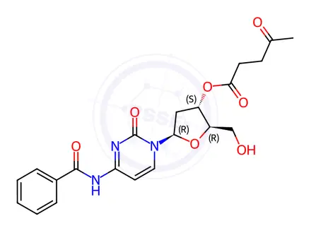 Chemical structure of 3'-O-Levulinoyl-N-benzoyl-2'-deoxycytidine