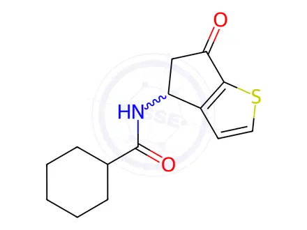 Chemical structure of N-{6-oxo-4H,5H,6H-cyclopenta[b]thiophen-4-yl}cyclohexanecarboxamide