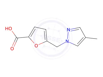 Chemical structure of 5-((4-Methyl-1H-pyrazol-1-yl)methyl)furan-2-carboxylic acid
