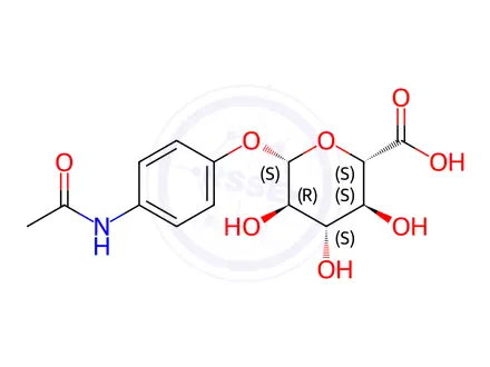 Chemical structure of acetaminophen glucuronide