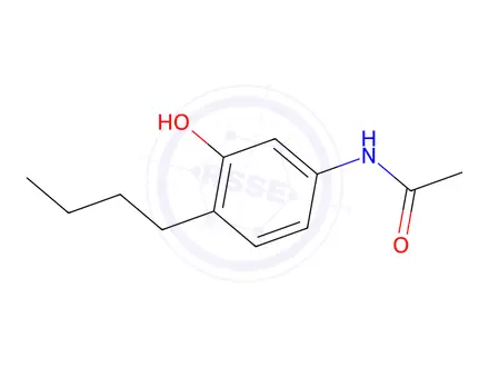 Chemical structure of N-(4-butyl-3-hydroxyphenyl)acetamide