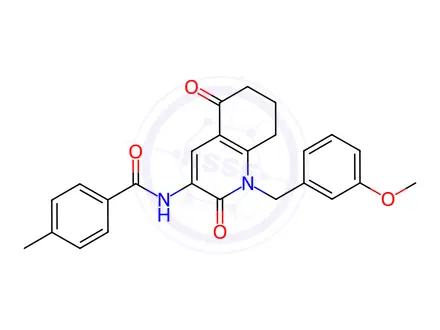 Chemical structure of N-{1-[(3-methoxyphenyl)methyl]-2,5-dioxo-1,2,5,6,7,8-hexahydroquinolin-3-yl}-4-methylbenzamide
