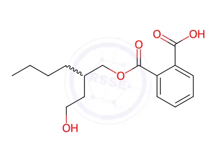 Chemical structure of Mono(2-(2-hydroxyethyl)hexyl) Phthalate