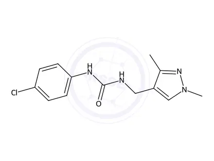 Chemical structure of 1-(4-Chlorophenyl)-3-((1,3-dimethyl-1H-pyrazol-4-yl)methyl)urea