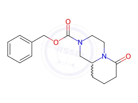 Chemical structure of 6-Oxo-octahydro-pyrido[1,2-a]pyrazine-2-carboxylic acid benzyl ester