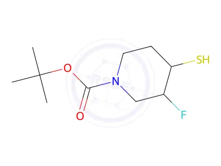 Chemical structure of tert-Butyl 3-fluoro-4-mercaptopiperidine-1-carboxylate