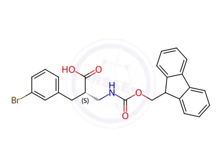 Chemical structure of Fmoc-(S)-3-amino-2-(3-bromobenzyl)propanoicacid