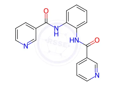 Chemical structure of N,N'-(1,2-phenylene)dinicotinamide