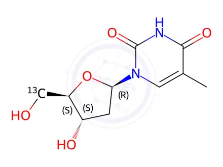 Chemical structure of [5'-13C]thymidine