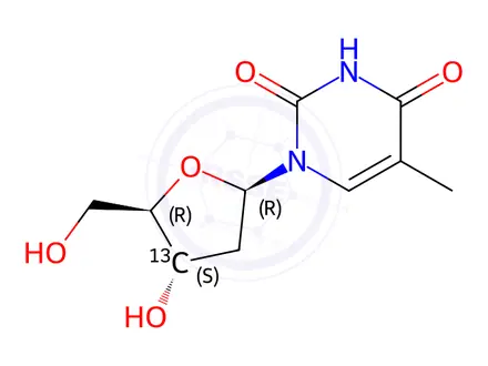 Chemical structure of [3'-13C]thymidine