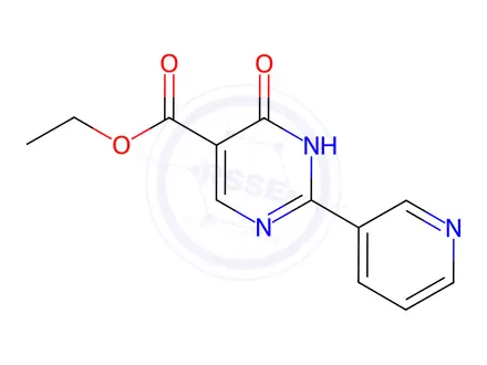 Chemical structure of 1,6-Dihydro-6-oxo-2-(3-pyridinyl)-5-pyrimidinecarboxylic acidethylester