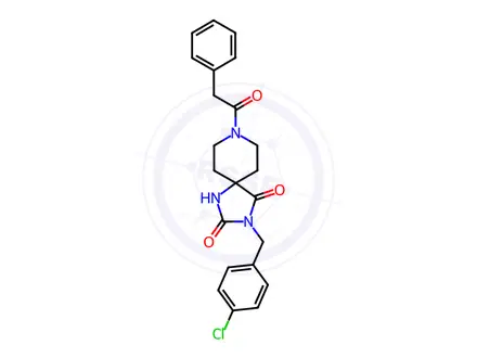 Chemical structure of 3-(4-Chlorobenzyl)-8-(2-phenylacetyl)-1,3,8-triazaspiro[4.5]decane-2,4-dione