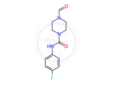 Chemical structure of N-(4-fluorophenyl)-4-formylpiperazine-1-carboxamide
