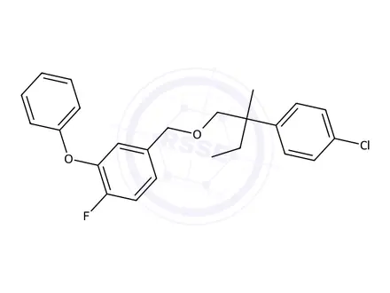 Chemical structure of 4-((2-(4-Chlorophenyl)-2-Methylbutoxy)Methyl)-1-Fluoro-2-Phenoxybenzene
