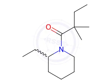 Chemical structure of Piperidine, 1-(2,2-dimethyl-1-oxobutyl)-2-ethyl-(9CI)