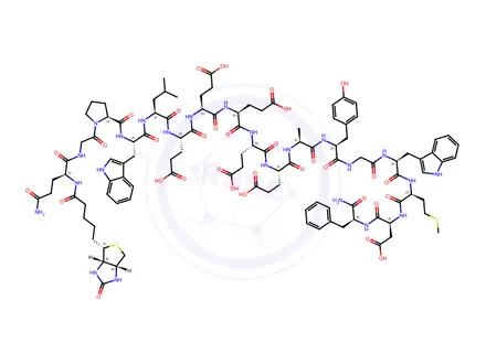 Chemical structure of BIOTINYL-(GLN1)-GASTRIN I (HUMAN)