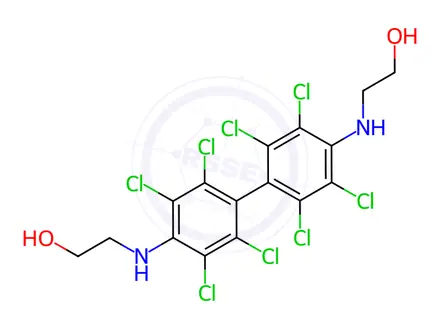 Chemical structure of 2,2'-(2,2',3,3',5,5',6,6'-octachlorobiphenyl-4,4'-ylenediimino)diethanol