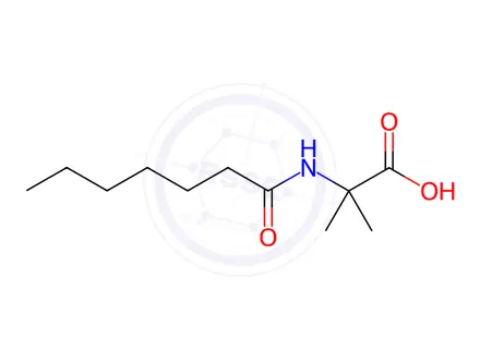 Chemical structure of Alanine, 2-methyl-N-(1-oxoheptyl)-